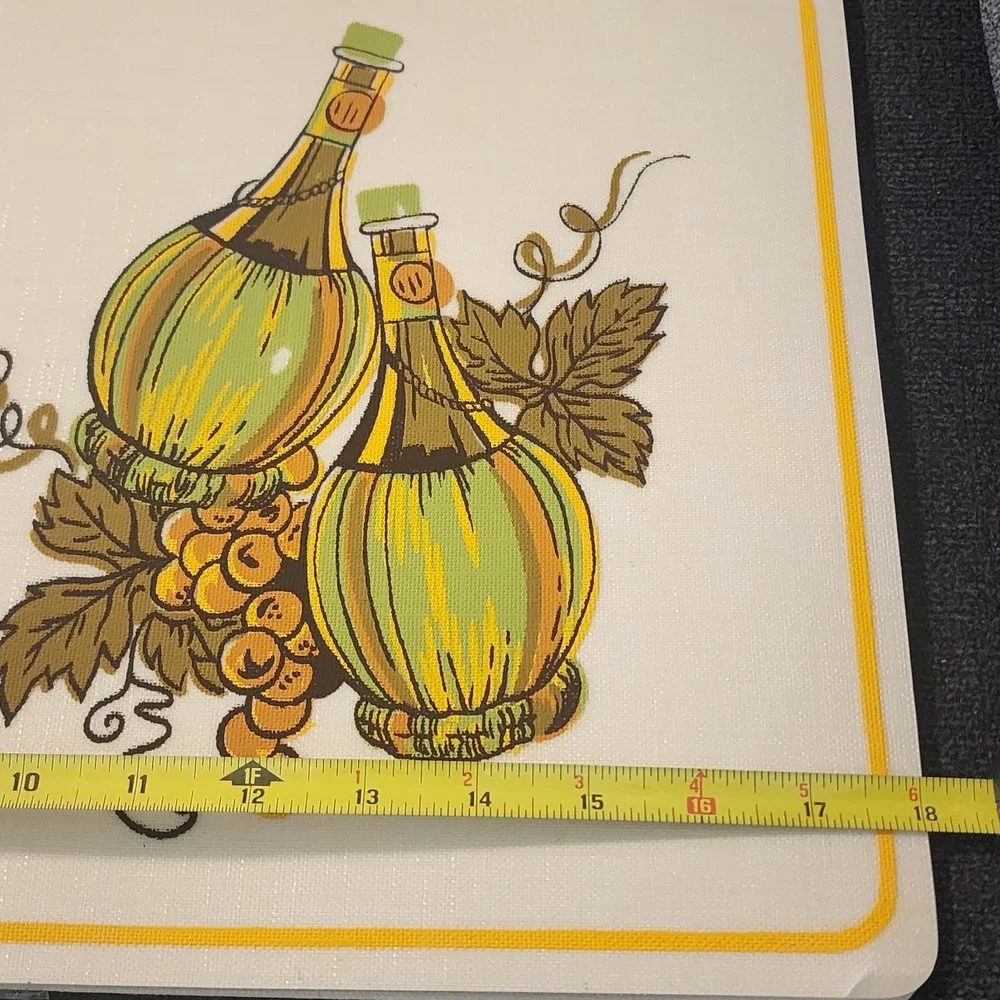 MCM Set Of 4 Soft Cork Backed Placemats Settings By Sayco.‎ Grapes. Wine. Italy.